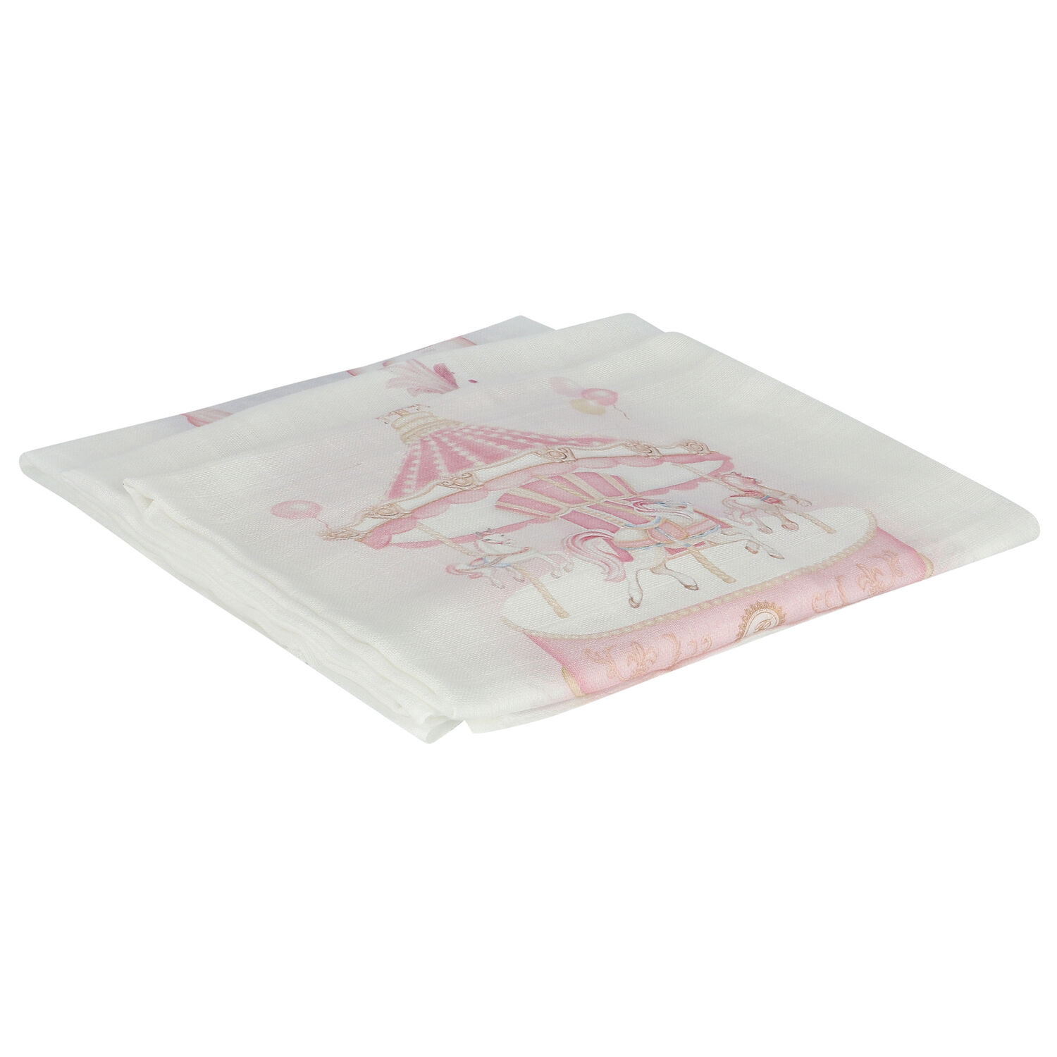 Baby Girls White & Pink Muslin Swaddles (3-Pack), 1, hi-res image number null